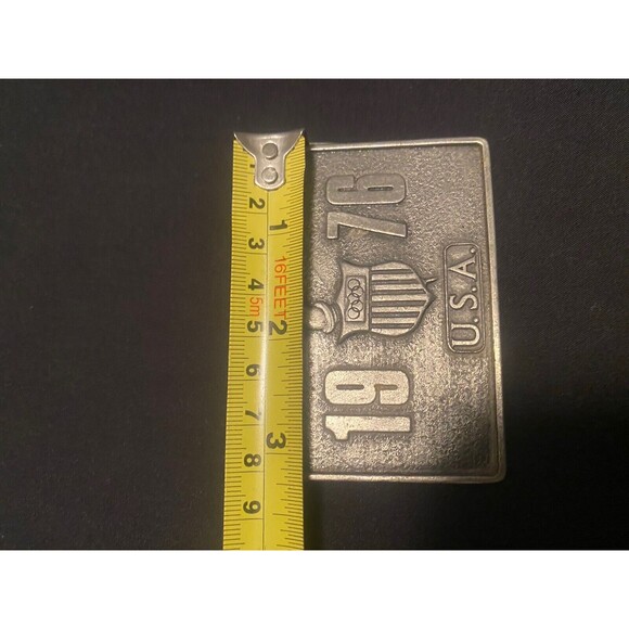 Bergamot Brass Works 1976 Olympic Games Belt Buckle USA Vintage Rectangle Solid - Picture 6 of 7